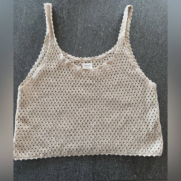 Aritzia Wilfred cream Crochet Knit tank top - Picture 3 of 6